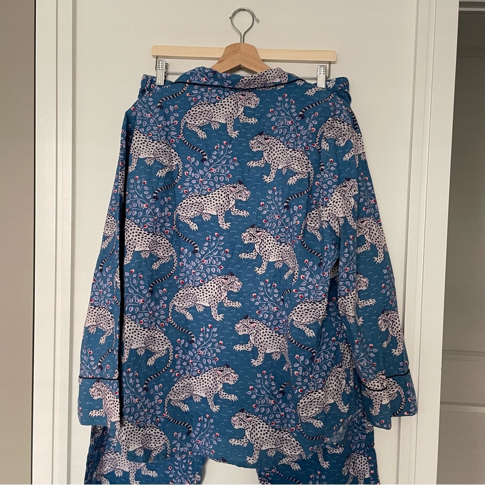 Printfresh Teal & Light Pink Leopard-Print Women's Pajama Set - Picture 5 of 8